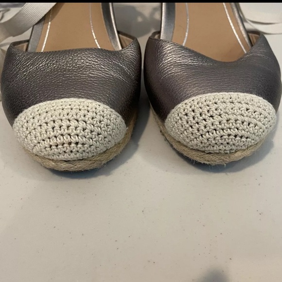 Vionic Size US 10 EU 40 Silver Pewter Aruba Maria Wedge Espadrilles - Picture 3 of 11